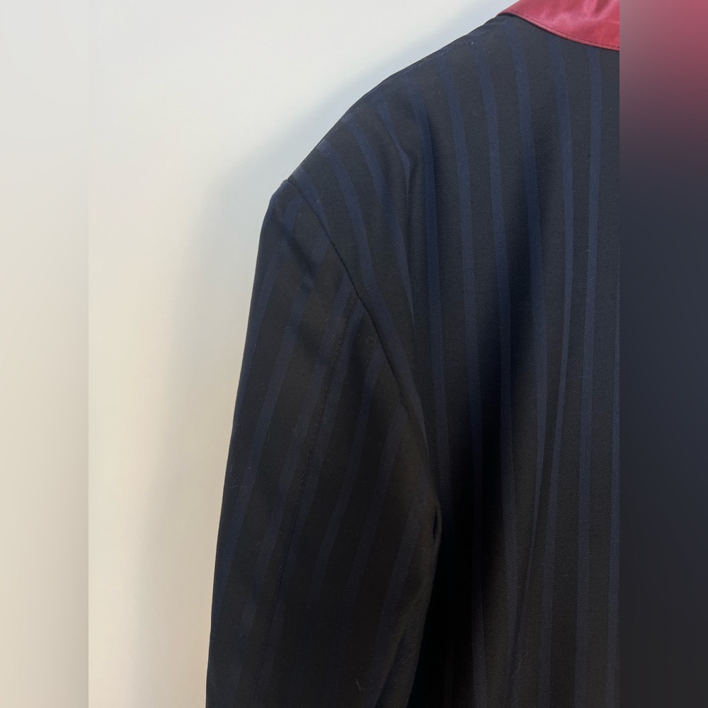 Vintage 80s “After Eights” Double Breasted‎ Striped Evening Jacket Britain - Picture 10 of 16
